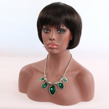 Load image into Gallery viewer, Asia | Black Short Pixie Cut Straight Synthetic Hair Wig With Bangs