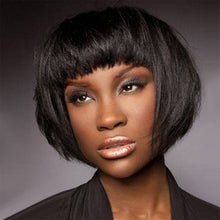 Load image into Gallery viewer, Asia | Black Short Pixie Cut Straight Synthetic Hair Wig With Bangs