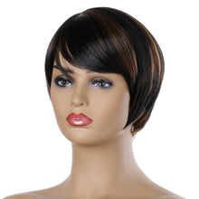 Load image into Gallery viewer, Michelle | Brown Short Pixie Cut Straight Synthetic Hair Wig With Bangs