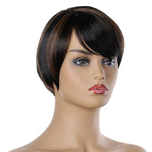 Load image into Gallery viewer, Michelle | Brown Short Pixie Cut Straight Synthetic Hair Wig With Bangs