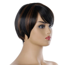Load image into Gallery viewer, Michelle | Brown Short Pixie Cut Straight Synthetic Hair Wig With Bangs