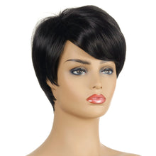 Load image into Gallery viewer, Ruby | Black Short Pixie Cut Straight Synthetic Hair Wig With Bangs