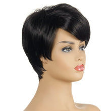 Load image into Gallery viewer, Ruby | Black Short Pixie Cut Straight Synthetic Hair Wig With Bangs