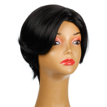 Load image into Gallery viewer, August | Black Short Pixie Cut Wavy Synthetic Hair Wig