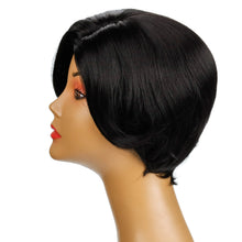 Load image into Gallery viewer, August | Black Short Pixie Cut Wavy Synthetic Hair Wig