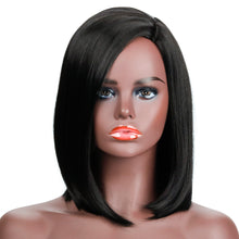 Load image into Gallery viewer, Chloe | Black Medium Straight Synthetic Hair Wig