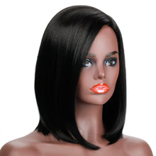 Load image into Gallery viewer, Chloe | Black Medium Straight Synthetic Hair Wig