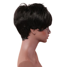 Load image into Gallery viewer, Makayla | Black Short Pixie Cut Wavy Synthetic Hair Wig With Bangs
