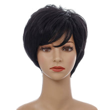 Load image into Gallery viewer, Frances | Black Short Pixie Cut Straight Synthetic Hair Wig With Bangs