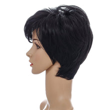 Load image into Gallery viewer, Frances | Black Short Pixie Cut Straight Synthetic Hair Wig With Bangs
