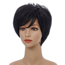 Load image into Gallery viewer, Frances | Black Short Pixie Cut Straight Synthetic Hair Wig With Bangs