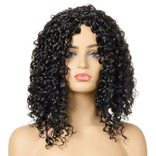 Load image into Gallery viewer, JOMO | Black Full Afro Kinky Curly Medium Length Synthetic Wig
