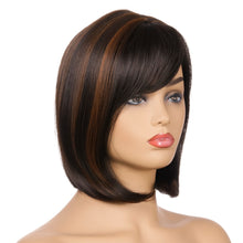 Load image into Gallery viewer, Helen | Black Medium Straight Synthetic Hair Wig