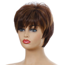 Load image into Gallery viewer, Bye Felicia | Brown Short Pixie Cut Wavy Synthetic Hair Wig