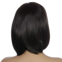 Load image into Gallery viewer, Lily | Black Medium Straight Synthetic Hair Wig With Bangs