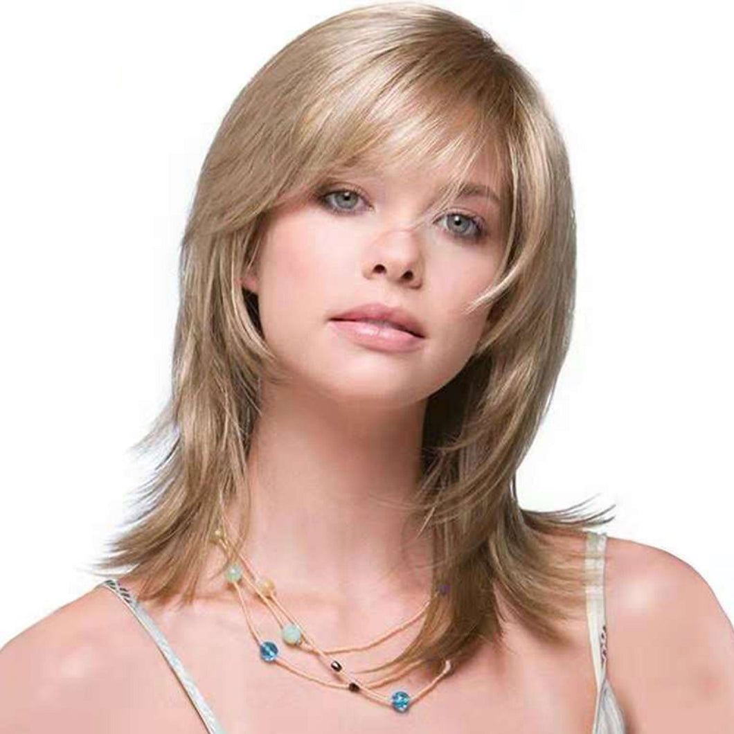 Whitney | Blonde Long Straight Synthetic Hair Wig With Bangs