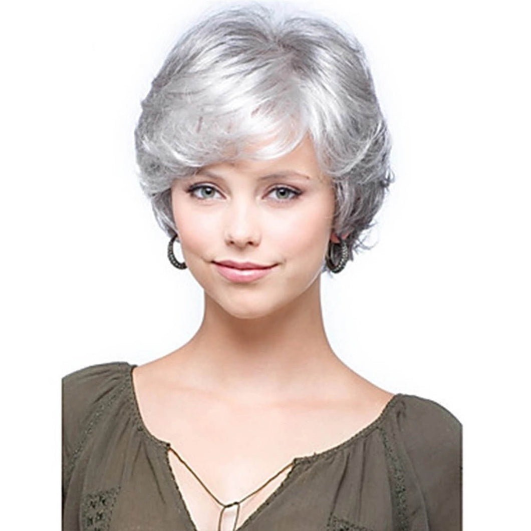 Sheila | Grey Short Pixie Cut Wavy Synthetic Hair Wig