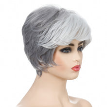 Load image into Gallery viewer, Sheila | Grey Short Pixie Cut Wavy Synthetic Hair Wig