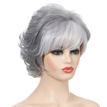 Load image into Gallery viewer, Tuesday | Grey Short Pixie Cut Wavy Synthetic Hair Wig With Bangs