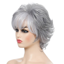 Load image into Gallery viewer, Tuesday | Grey Short Pixie Cut Wavy Synthetic Hair Wig With Bangs