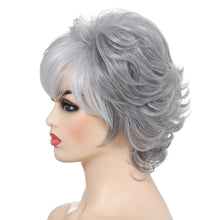Load image into Gallery viewer, Tuesday | Grey Short Pixie Cut Wavy Synthetic Hair Wig With Bangs