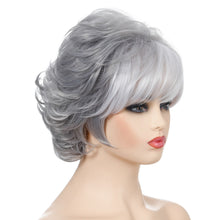 Load image into Gallery viewer, Tuesday | Grey Short Pixie Cut Wavy Synthetic Hair Wig With Bangs