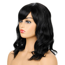 Load image into Gallery viewer, Courtney | Black Medium Long Wavy Synthetic Hair Wig With Bangs