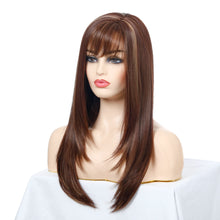Load image into Gallery viewer, Flora | Brown Long Straight Synthetic Hair Wig