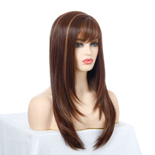 Load image into Gallery viewer, Flora | Brown Long Straight Synthetic Hair Wig