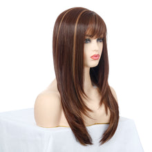 Load image into Gallery viewer, Flora | Brown Long Straight Synthetic Hair Wig