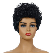Load image into Gallery viewer, Lady M | Black Short Pixie Cut Curly Wig with Bang