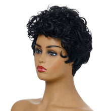 Load image into Gallery viewer, Lady M | Black Short Pixie Cut Curly Wig with Bang