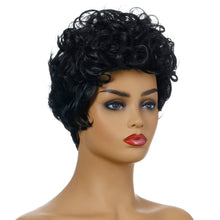 Load image into Gallery viewer, Lady M | Black Short Pixie Cut Curly Wig with Bang