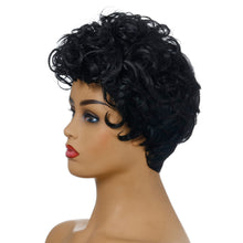 Load image into Gallery viewer, Lady M | Black Short Pixie Cut Curly Wig with Bang
