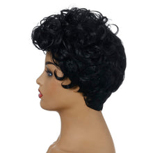Load image into Gallery viewer, Lady M | Black Short Pixie Cut Curly Wig with Bang