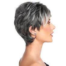 Load image into Gallery viewer, Leslie | Grey Short Pixie Cut Straight Synthetic Hair Wig With Bangs