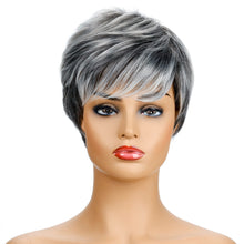 Load image into Gallery viewer, Leslie | Grey Short Pixie Cut Straight Synthetic Hair Wig With Bangs
