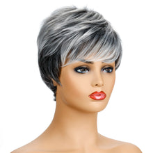 Load image into Gallery viewer, Leslie | Grey Short Pixie Cut Straight Synthetic Hair Wig With Bangs