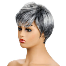 Load image into Gallery viewer, Leslie | Grey Short Pixie Cut Straight Synthetic Hair Wig With Bangs
