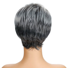 Load image into Gallery viewer, Leslie | Grey Short Pixie Cut Straight Synthetic Hair Wig With Bangs
