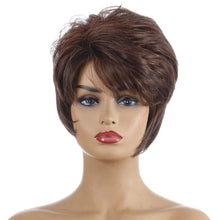 Load image into Gallery viewer, Lit | Brown Short Pixie Cut Straight Synthetic Hair Wig With Bangs
