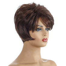 Load image into Gallery viewer, Lit | Brown Short Pixie Cut Straight Synthetic Hair Wig With Bangs