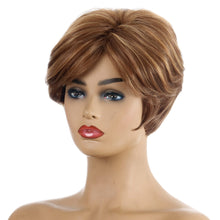 Load image into Gallery viewer, Martha | Brown Short Pixie Cut Straight Synthetic Hair Wig With Bangs