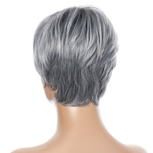 Load image into Gallery viewer, Gloria | Grey Short Pixie Cut Straight Synthetic Hair Wig With Bangs