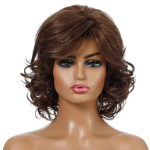 Load image into Gallery viewer, Samatha | Brown Medium Wavy Synthetic Hair Wig