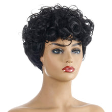 Load image into Gallery viewer, Busted | Black Short Pixie Cut Curly Synthetic Hair Wig