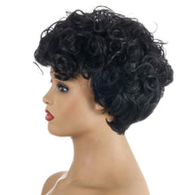 Load image into Gallery viewer, Busted | Black Short Pixie Cut Curly Synthetic Hair Wig