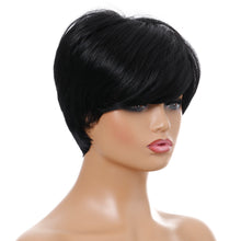 Load image into Gallery viewer, Jupiter | Black Short Pixie Cut Straight Synthetic Hair Wig