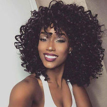 Load image into Gallery viewer, Camila | Black Medium Curly Synthetic Hair Wig
