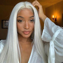 Load image into Gallery viewer, Ann | Grey Long Straight Synthetic Hair Wig